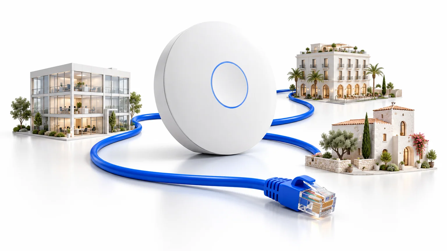 Illustration conceptuelle : Questions fréquentes sur le Wi-Fi professionnel