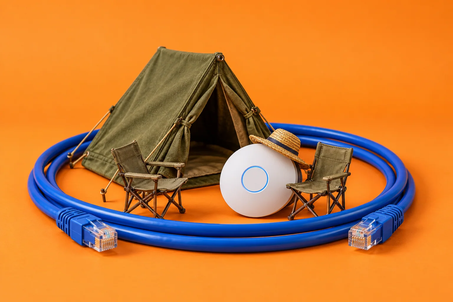 Illustration conceptuelle : Wi-Fi pour campings et hôtellerie de plein air