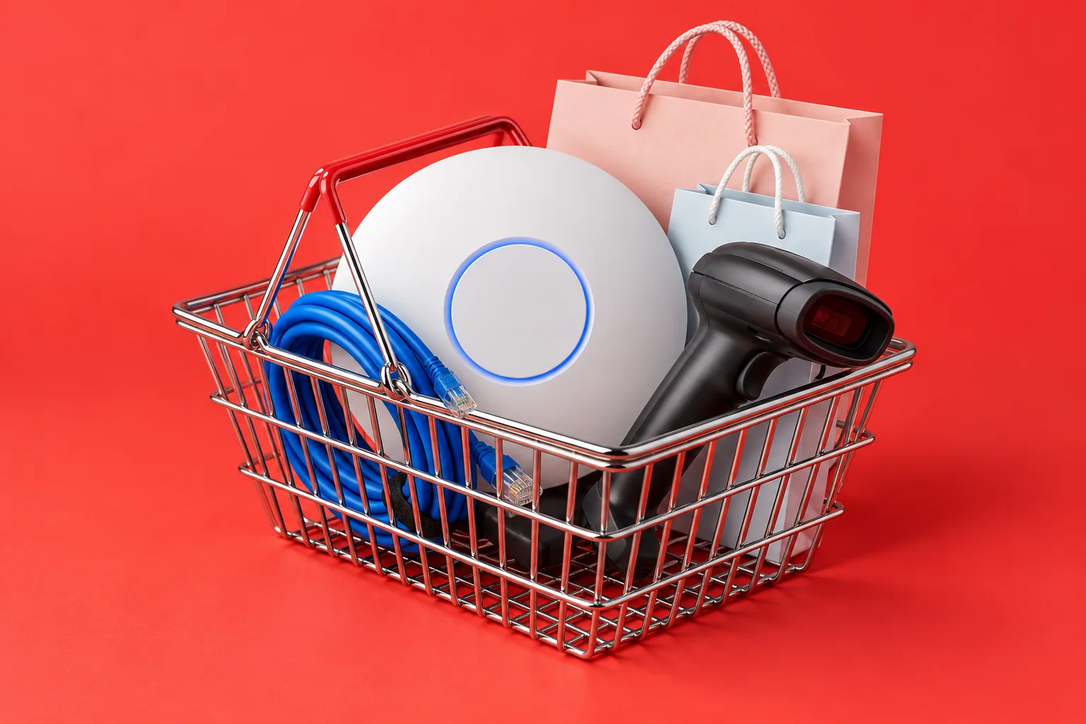 Illustration conceptuelle : Wi-Fi pour commerces et boutiques