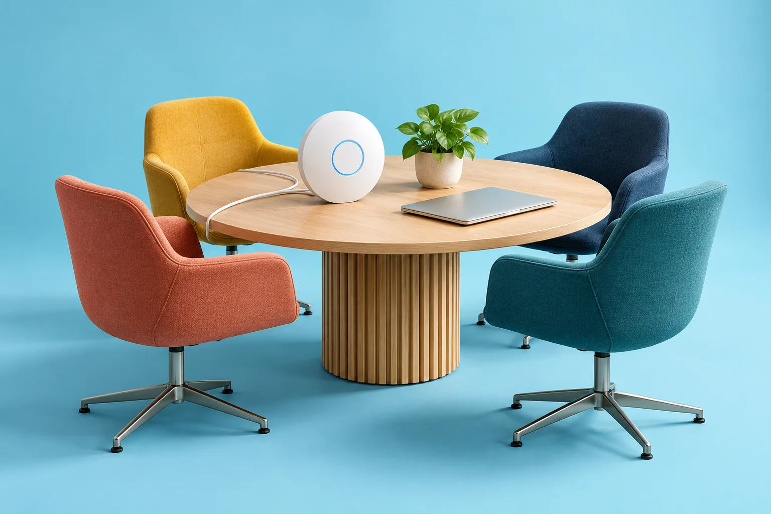 Illustration conceptuelle : Wi-Fi pour espaces de coworking